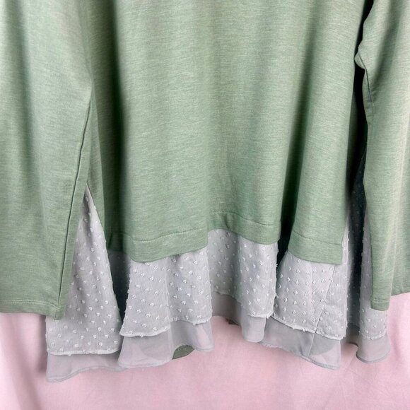 Logo‎ Lori Goldstein Lounge Open Cardigan Women Large Green Long Sleeve Pocket - Picture 5 of 8